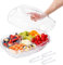 IVYHOME Fruit Ice Serving Tray, Chilled Veggie Tray, Shrimp Cocktail Serving Dish, Appetizer Serving Platter for Parties, with Lid and 4 Compartments