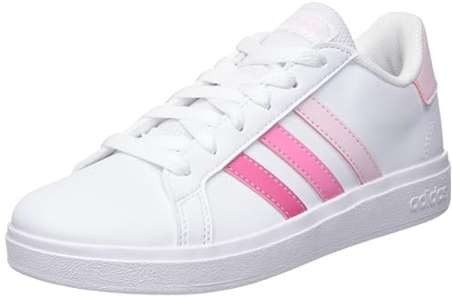 adidas Unisex Kids Grand Court Lifestyle Tennis Lace-Up Shoes, Clear Pink/Bliss Pink/Pink Fusion, 3 UK