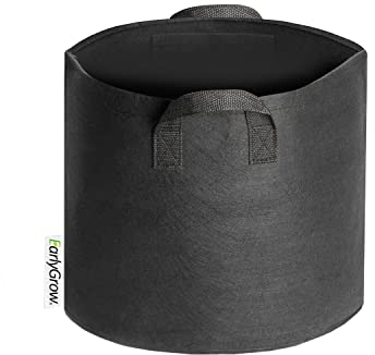EarlyGrow 10 litros (3 galones de EE.UU.) Bolsas de cultivo de plantas de tela resistente, transpirable, no tejida, bolsa de cultivo inteligente para macetas de patatas, tomates, chiles, pepinos y