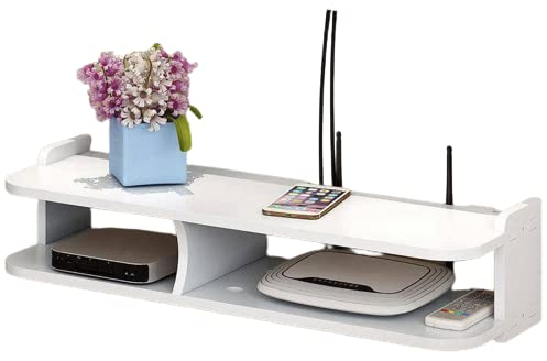 DAZZLEEX Boîte de Rangement pour Routeur WiFi, 50 cm, Sans Perforation, pour Salon, TV, Décodeur, Lecteur DVD