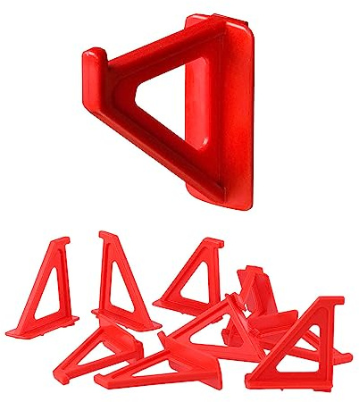 botle 40 grandi ganci per attrezzi in plastica, 100% plastica, rosso, triangolari, per ITBNN, 6,2 x 0,6 x 5,5 cm