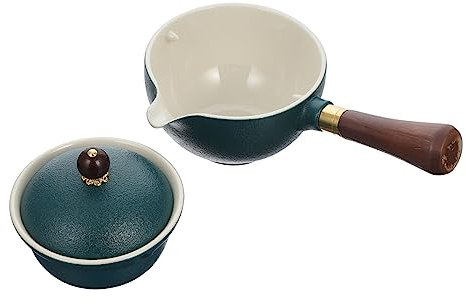 UPKOCH Bouilloire À Thé En Céramique Théière Chinoise Poignée Latérale Maison Robuste Vert Facile À Transporter