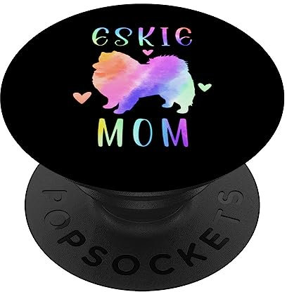 Eskie Mom American Eskimo Dog Mom Rainbow Aquarell PopSockets mit austauschbarem PopGrip