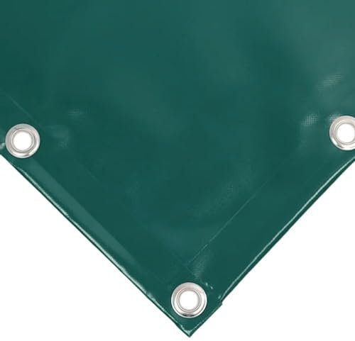 Telo Impermeabile Occhiellato da Esterno in PVC 650 gr/m² Tendone con Occhielli ogni 50 cm e Orlo di Rinforzo, Telo Plastica Impermeabile Antivento, Antipioggia, Antimuffa, VERDE (6 x 6 m)