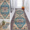 ZDYHMrj Läufer Teppich Flur Küche Waschbar rutschfest 50 * 100cm, Marokko Boho Style Blau Lang Teppichmatte Dauerhaft Fur Korridor Wohnzimmer Schlafzimmer Meterware Anpassbar