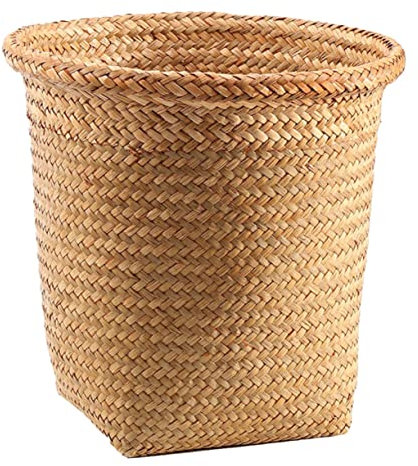 Zerodeko Cesta de almacenamiento trenzada de paja creativa cesta de lavandería pequeño organizador de almacenamiento para habitación infantil, baño y sala de estar, cesta decorativa hecha a mano para