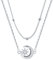 Lydreewam Damen Layered Ketten mit Mond und Stern Anhänger, 925 Sterling Silber Doppel Halsketten für Freundschaft, Weihnachten Muttertag Geburtstag Geschenk
