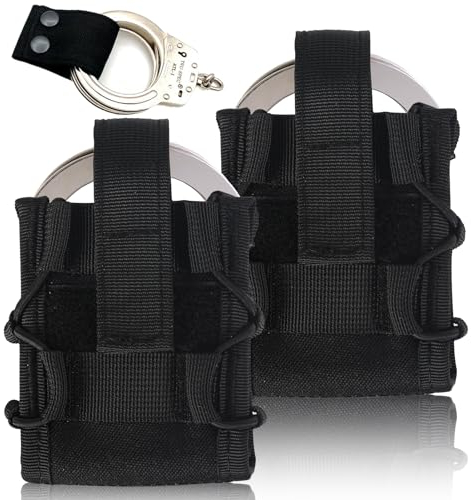 AzReference Handschellentasche, Nylon-Handschellen-Halter, offene Oberseite, passend für Asp-Handschellen, Scharniere, Kette, faltbare starre Handschellen, kompatibel mit MOLLE/verschiedenen