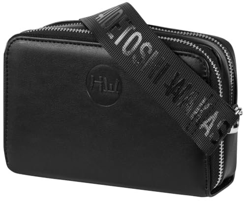 HIDETOSHI WAKASHIMA Takameru Schultertasche, Maße Tasche: Höhe 12 x Breite 17,5 x Tiefe 7 in cm, größenverstellbarer Gurt (Schwarz)