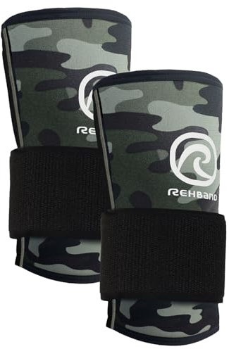 Rehband RX Wrist Support Power Max - 3-in-1 Handgelenk-Bandage Fitness & Krafttraining, 5 mm SBR/Neopren Wrist Wrap schützt & stabilisiert das Handgelenk - 1 Paar, Farbe:Camo, Größe:S