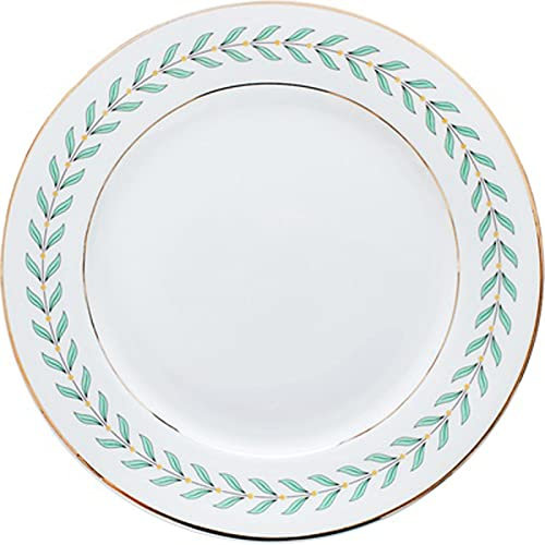 Plato llano Platos llanos Plato de cena de hoja verde Tazón de sopa Taza de café Juego de platillos Hermoso plato de cerámica para ensalada rt para vajilla