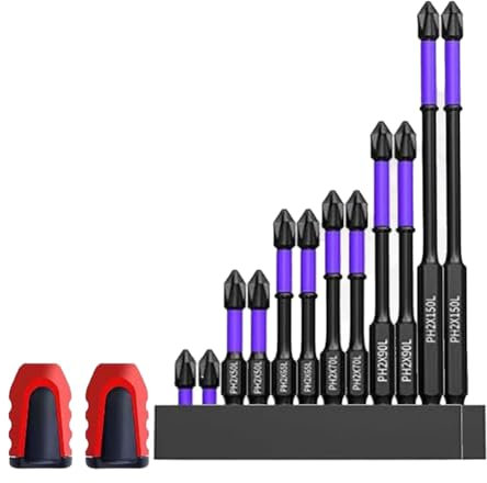 HiCOZZIE Upgraded High Hardness and Strong Magnetic Bit Set Kit Anti-Shock Strong Magnetic Non-Slip Bits Set Drill Screwdriver Bits