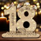 GothicBride 2025 Geburtstag Geschenk 18 Geldgeschenke Geburtstag, 18 Geburtstag Deko Holz-Schild Gästebuch mit LED Lichterkette, 18 Geburtstag Geschenk, Personalisierbares Geschenk
