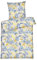 Carpe Sonno® Baumwoll Bettwäsche 135x200 Baumwolle | Florale Bettwäsche Blau Gelb Renforce Bettbezug 135 x 200 | Bettwäsche-Sets als Allergiker Bettwäsche Baumwolle 135x200 geeignet