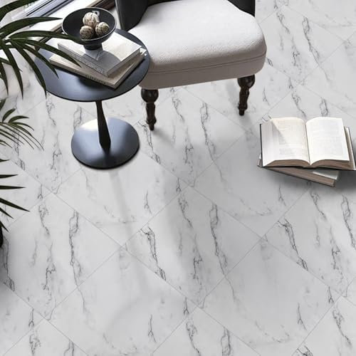 Floor Tiles Self Adhesive, Peel and Stick Floor Tiles Vinyl Flooring Waterproof for Kitchen Living Room and Bathroom DIY Flooring 30x30cm 24pcs(2.16γ‘)