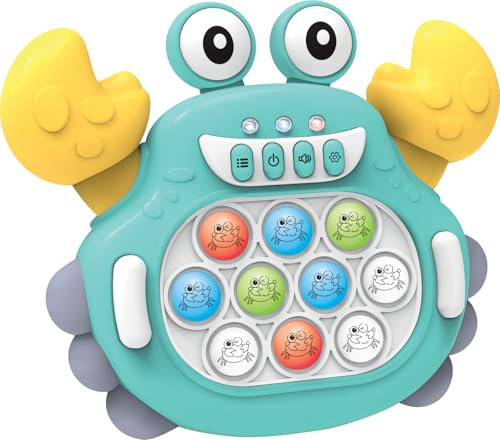 Yefun 2024 Letzte Pop Fidget it Quick Push Spiel , Pop Fidget Elektronisches Sensorspiel Game, Puzzle-Spielmaschine Game Controller Bubble Sensory Fidget Toy für Kinder Erwachsene (Krabbe)