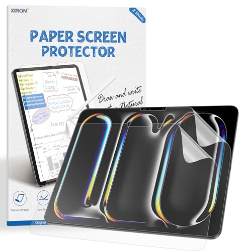 XIRON 2 Stück Paper-feel Schutzfolie für iPad Pro 11 Zoll M4 2024, Matte Folie Displayschutz für Schreiben und Zeichnen, Blendfreiem/Anti Fingerabdruck, Reduziert den Spitzen Verschleiß