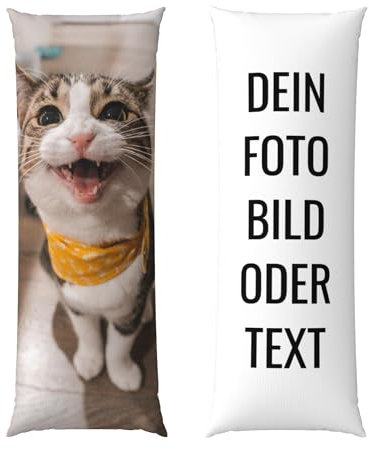 MEIERLE Foto-Körper-Kissenbezug, Foto auf Kissenbezug, lustiger personalisierter Kissenbezug, Hochzeitsgeschenke, Valentinstagsgeschenk, Paargeschenke, 20x54in (51x137cm)