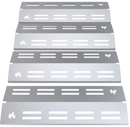 teileplus24 Brennerabdeckung kompatibel mit Enders Chicago 4 Gasgrill | Edelstahl mit Logo 4-teilig Passgenau Flavorizer Bars Rostfrei Brennerschutz