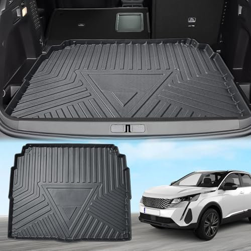 ECOZEN kofferraumwanne für Peugeot 3008 2016-2023 TPE Allwetter Kofferraumwanne Original 3D-Scan, Obere Kofferraummatte, wasserdicht verschleißfest Laderaumwanne Hohe Passform, Hoher Rand
