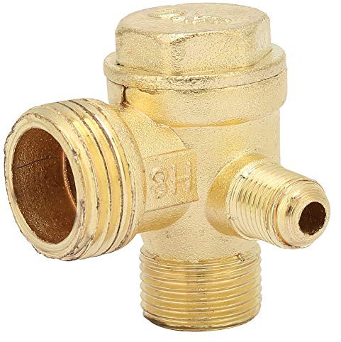 ZPSHYD Kompressor Rückschlagventil, 3 Wege Gewinde Luftkompressor Rückschlagventil, Zinklegierungszubehör Luftkompressor Messing Dreiwege Rückschlagventil