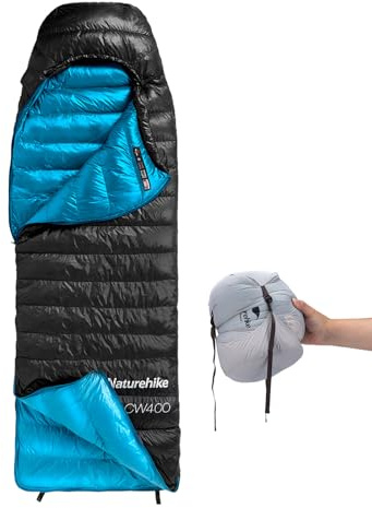 Naturehike Ultraleichter Daunen-Schlafsack für kaltes Wetter, 650 FP, kompakter Schlafsack für 3–4 Jahreszeiten, für Erwachsene und Kinder, Rucksackreisen, Camping, Wandern, Reisen, mit