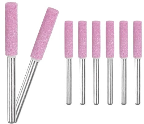 M METERXITY 8-Pack 5/32 Inch Titanium Plated Diamond Chainsaw Sharpener, High Hardness Grinding Stone Chainsaw Sharpening Kit for Electric Chainsaw Sharpener/Stone Carvings [3mm Pink]
