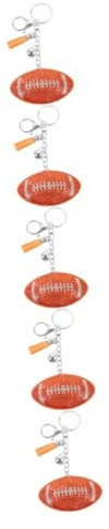 Mipcase 5 Pièces Porte-clés Football Porte-clés Supporters De Rugby Pendentif Porte-clés Rugby Porte-clés De à Porte-clés Ballon De Rugby Souvenir De Match De Sport Orange Chiffon