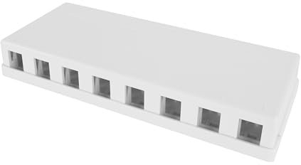 ACT Keystone Aufputzdose für 8 Keystone Modules (Unbeladen), Netzwerkdose Aufputz für Wandmontage, Kabelauslass Vergrößerungsfähig – FA6033