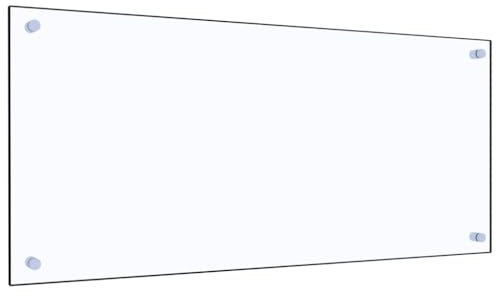 Myheimly Küchenrückwand Spritzschutz Fliesenspiegel Glasplatte Rückwand Herdspritzschutz Wandschutz Herd Küche Hartglas Transparent,90 x 40 cm