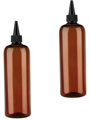 Peosaard Hair Oiling Bottle, 2-Pack 500ml/16oz Plastic Squeeze Bottles, Refillable, Leakproof, Visible Design, Perfect for Hair Oiling, Dyeing, Conditioning