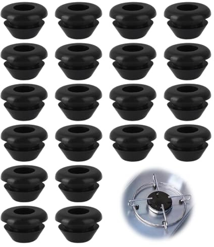 OUDQFCJ 20er Pack Gummifüße für Wohnmobilkocher, Rostgummifüße, Schutzgummidurchführungen, Temperatur- und Abriebbeständig, Gummidurchführungen kompatibel mit 5mm Stangen Wohnmobil Zubehör