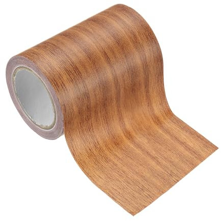 PATIKIL Wood Grain Tape 8cm x 4.57m, Self-Adhesive Wood Texture Repair Tape Realistic Wooden Effect Patch for Furniture Cabinets Floor Walls, Orange Oak