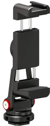 REFLEX CAMERA Premium Universal Aluminium Phone Clamp Tripod Mount with Twin Cold Shoe, 1/4 Screw Mount for Easy Tripod/Selfie Stick Attachment Supports Vertical and Horizontal Shooting