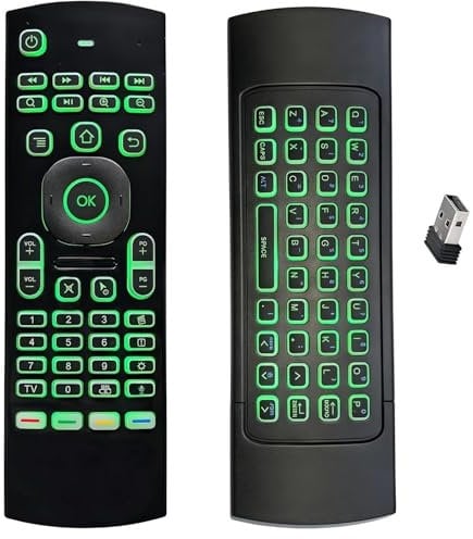 BIFANS MX3 2.4G Mini Wireless Keyboard,Multifunctional Air Remote Mouse with Input Voice, 7 Color Backlit Remote Control, Infrared Remote Control for Android TV Box Projector PC MAC PS3 Pad Xbox