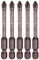 sourcing map 5pcs #2 Anti Slip Phillips Impact Screwdriver Bit PH2 1/4 Hex Shank 2.6 (65mm) Magnetic Cross Head Drill Bits Red Oxide S2 Steel Screw Driver Power Electric Tools, Red Brown