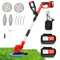 Rasaerba a batteria con batteria, Rasaerba elettrico a batteria con 2 batterie da 21 V 4,0 Ah, Decespugliatore a batteria con 2 batterie da 4,0 Ah per la rifinitura del giardino
