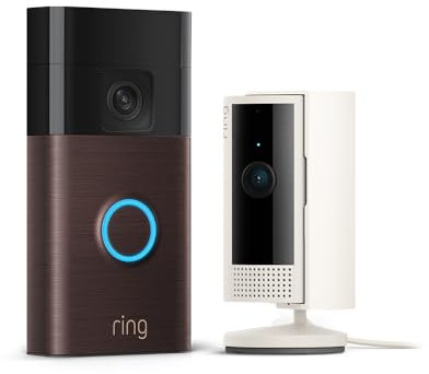 Ring Battery Video Doorbell (Venetian Bronze) + Ring Indoor Camera (Starlight)| DIY Wireless Video Doorbell Camera I Head-To-Toe View, HD Video