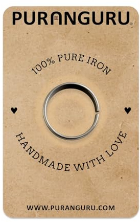 PURANGURU Pure Iron Ring | Select Size | Handcrafted | Shani Dev Ring | Real Horseshoe Rings for Men, Women | Loha Ghode Ki Naal | Lohe Ka Challa | Saturday Shani Dosh Nivaran Holy Religious Puja, 8