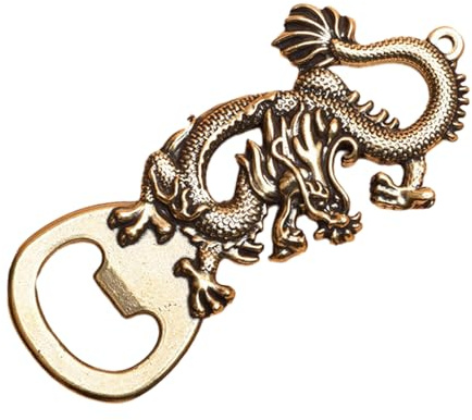 FROMCEO Bottle Opener Beer Gadget Vintage Household Multifunctional Dragon Shape Brass Bottle Openers Home Decor 2024 New Year Keychain Opener