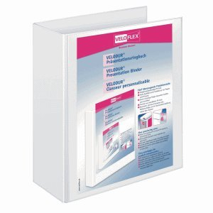 VELOFLEX 10 x Ringbuch Velodur A4 60mm 4 Ringe weiß
