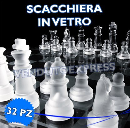 AJEDREZ GRANDE DE CRISTAL VIDRIO DE AJEDREZ AJEDREZ IDEA REGALO JUEGO 25X25 CM 643470
