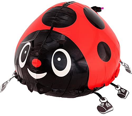 DekoRex Airwalker Walking Pets Folienballon Tier Ballon Deko (Marienkäfer Rot)