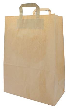 pack2go 250 Premium Bio Papiertragetaschen mit Henkel Papiertüten Tüten Einkaufstaschen Tragetaschen Einkaufstüten Kreuzbodenbeutel Kraftpapiertüte braun 32 + 17 x 44 cm