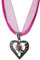 Trachtenkette Herzstein eleganter Herz Anhänger mit funkelndem Strass - Trachtenschmuck Kette für Dirndl und Lederhose (Pink)