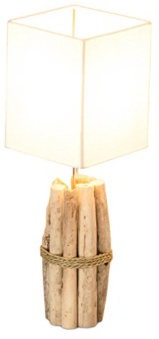 levandeo Tischlampe Treibholz B x H x T 17x50x17cm Holz Braun Beige Unikat Tischleuchte Design