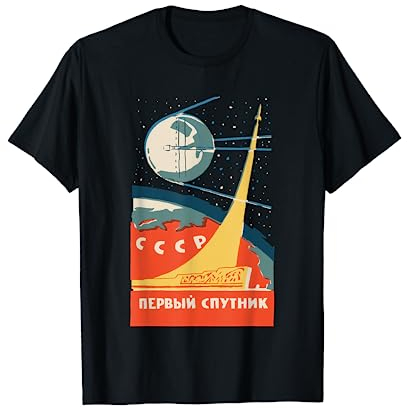 Sputnik USSR Vintage Poster T-Shirt Communist USSR Space T-Shirt