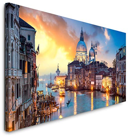 Paul Sinus Art GmbH Venedig Panorama 120x 50cm Panorama Leinwand Bild XXL Format Wandbilder Wohnzimmer Wohnung Deko Kunstdrucke