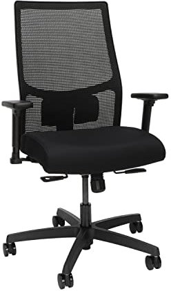 HON Ignition 2.0 Ergonomischer Bürostuhl, Standard-Neigeneigung, Schwenkrollen, bequem für Lange Stunden, Schreibtischstuhl für Zuhause, Büro, Schwarz