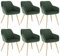 WOLTU Esszimmerstühle 6er Set Esszimmerstuhl Küchenstuhl Polsterstuhl Design Stuhl mit Armlehnen, mit Sitzfläche aus Samt, Gestell aus Metall, modern, Gold Beine, Dunkelgrün, BH232dgn-6